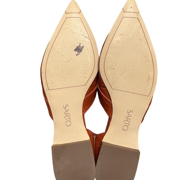 Franco Sarto Burnt Orange Croc Loafers - Picture 8 of 8